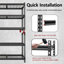 Ensemble de 2 tablettes de rangement à 5 niveaux, étagères de garage robustes, étagères réglables, tablette en acier, assemblage sans boulon, pour garage, remise, noir