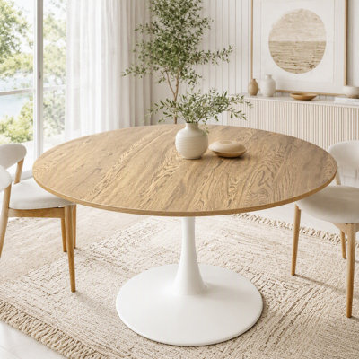 Table de salle à manger ronde extensible pour 4 à 6 personnes