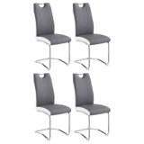 Ao Polyurethane Side Chair in Grey/White Set of 4