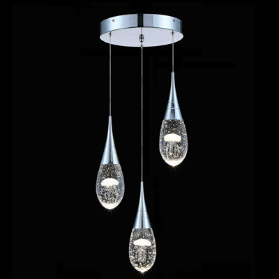 Luminaire suspendu en cristal 3 lumières Holmstrom