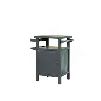 Grill Carts Outdoor with Storage and Wheels, Whole Metal Portable Table and Storage Cabinet for BBQ,Deck,Patio,Backyard