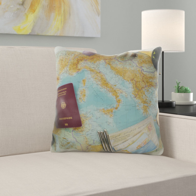 Outdoor Reversible Throw Pillow, Microsuede, Indoor