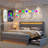 Meliz Modern Upholstered Bed Frame with 4 Bedside Drawers & Smart RGBW LED Lights, No Box Spring Needed, Easy Assembly,-1097573240-1099533959