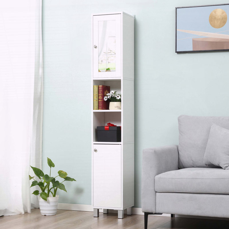 Armoire de rangement haute avec miroir