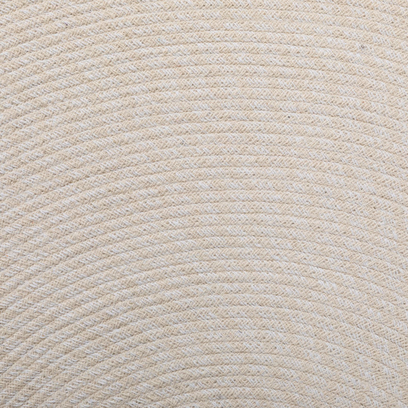 Round Dahlin Cotton Braided Area Rug, Round 170cm, Cream coloured