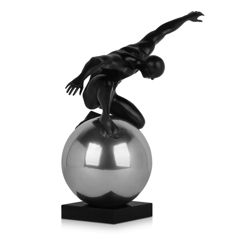 People Statue, Black, 47cm H x 46cm W x 29cm D