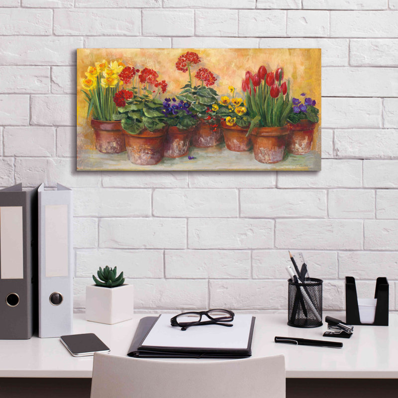 «Aaronveer Spring in The Greenhouse on Canvas» par Carol Rowan, reproduction, H 12 po x l 24 po x P 0,75 po