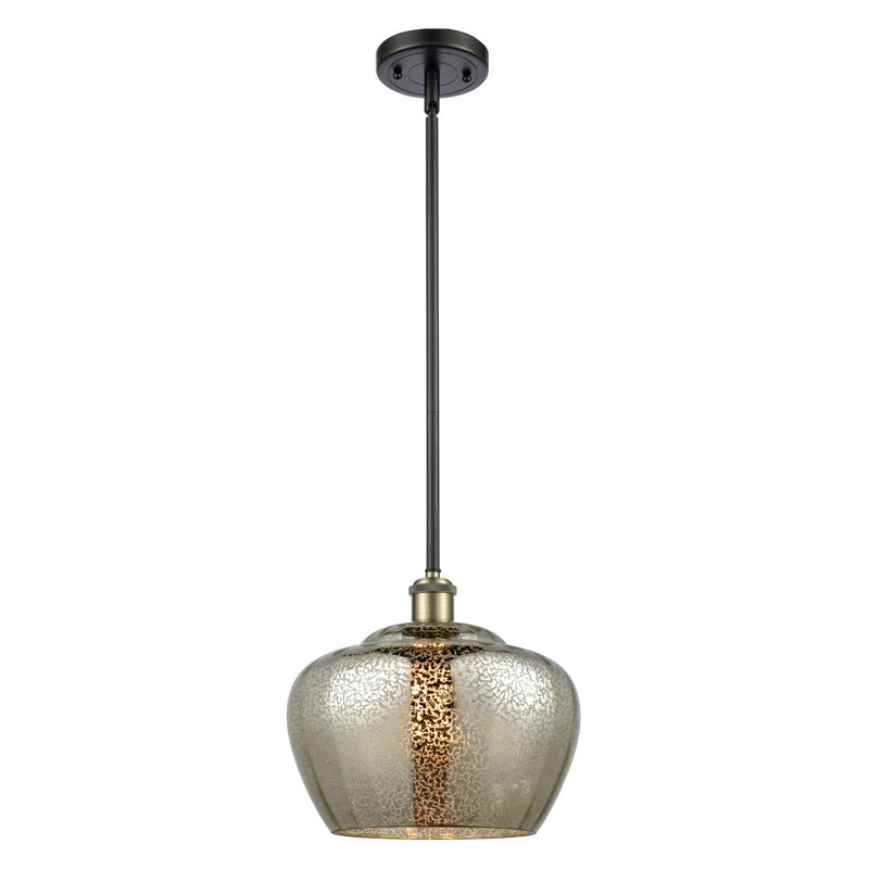 Ballston Fenton 11" - 1 Light 11" Mini Pendant, No Bulb Included, Black Antique Brass, Mercury