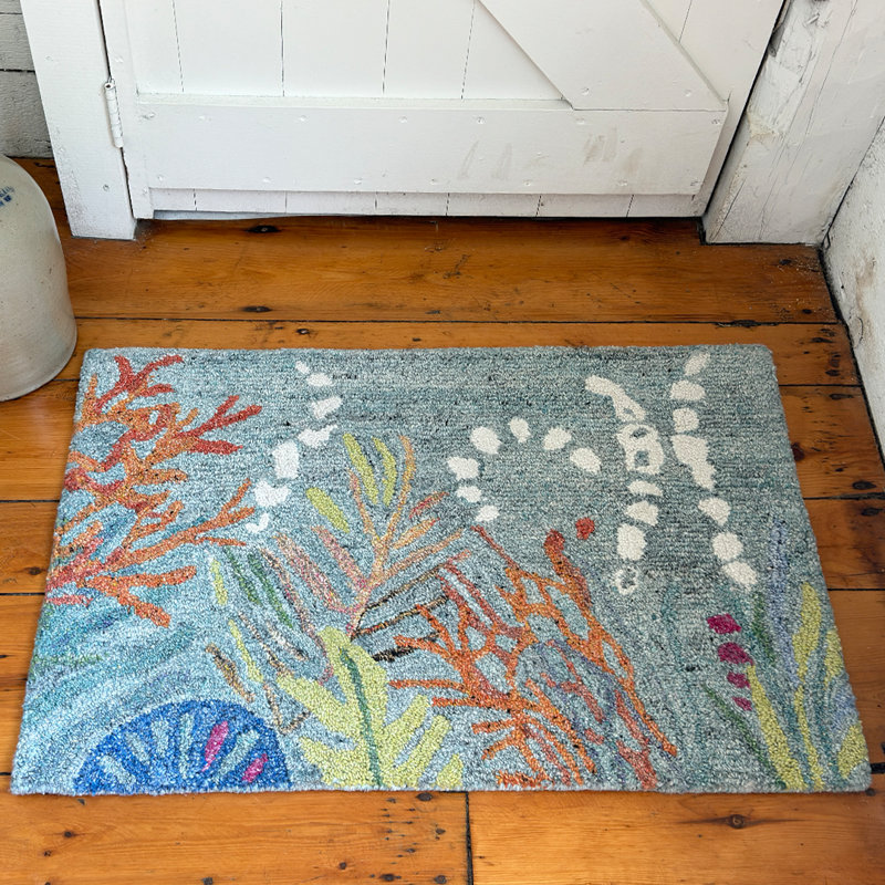 Reef Under the Sea Hand-Tufted Recycled Polyester Indoor/Outdoor Area Rug, Runner 2'6" x 8'
