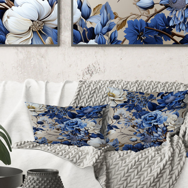 Coussin Cobalt, H 16 po x l 16 po
