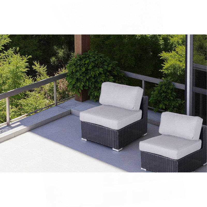 Minnesota noir sans accoudoirs, Coussin blanc / cadre noir