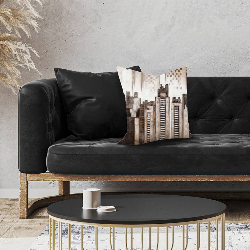 Square city - 18"x18" Throw pillow - Poly twill - Print on demand, Polyester/Polyfill, 18" H x 18" W