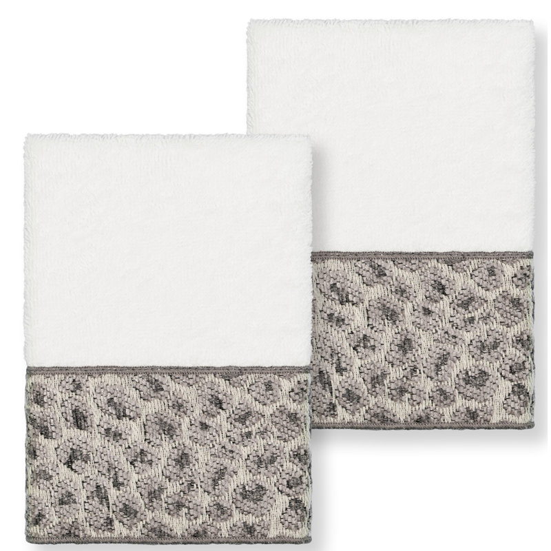 Spots Turkish Cotton Washcloth, White