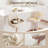 Upgraded Adjustable Swivel Bar Stools  -  Faux Leather & Fabric Upholstered Counter Height Stools with Chrome Base for Kitchen Island, Bar-1020420038