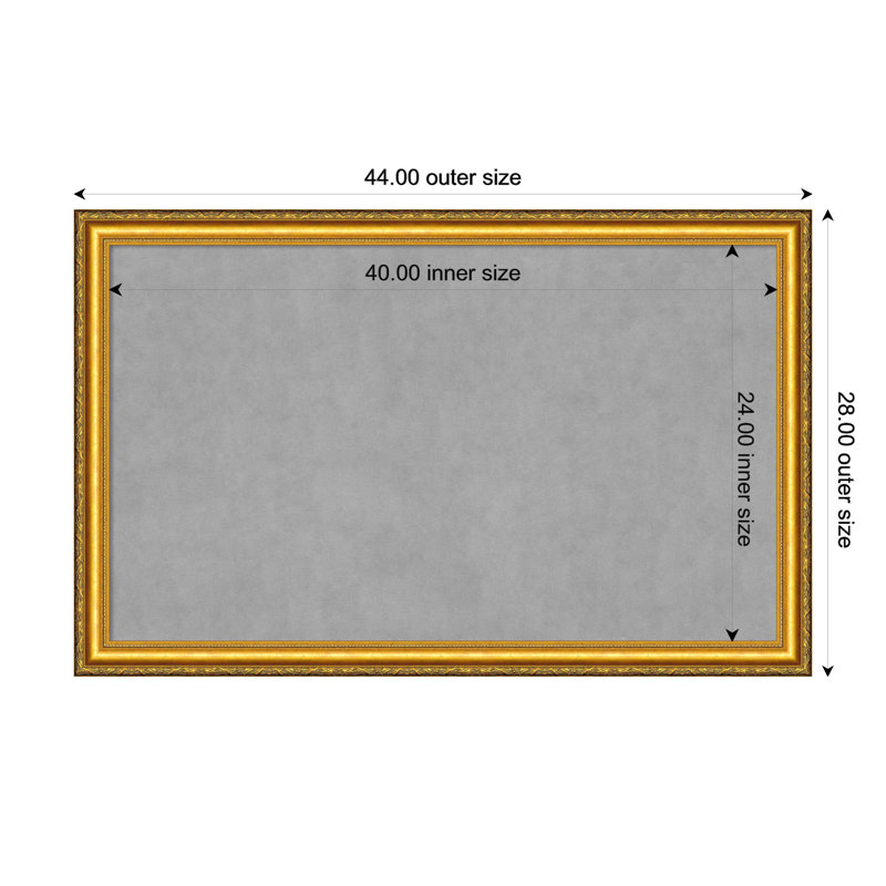 Tableau magnétique encadré doré Colonial, H 28 po x l 44 po