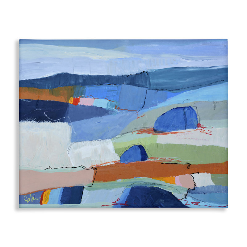 Art mural sur toile Expressive Colorfield Landscape, design par Jan Weiss, H 16 po x l 20 po