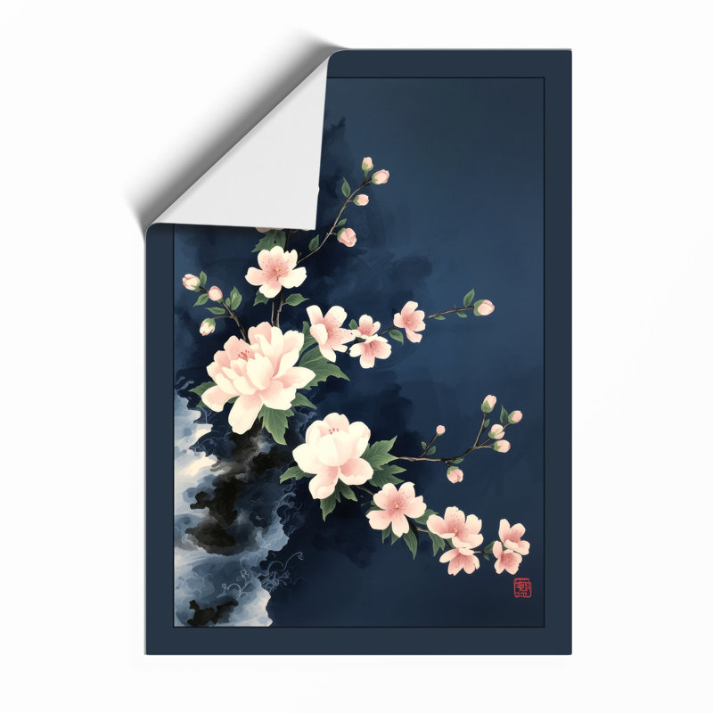 Pale Bloom Cascade Botanical - Framed Print, A4 - 29.7 x 21.0 cm, Unframed