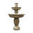 Tiered Outdoor Floor Fountain with Soothing Water Flow, Brown-Toned Concrete, 48-Inch Height for Garden or Patio