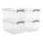 Plastic Storage Box with Latching Lid Clear (Set of 6)-650640290