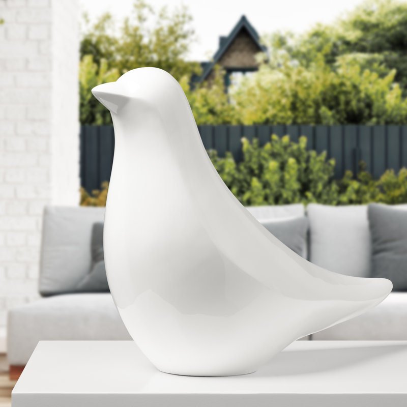 Grand oiseau pinson en pierre, À droite, Blanc