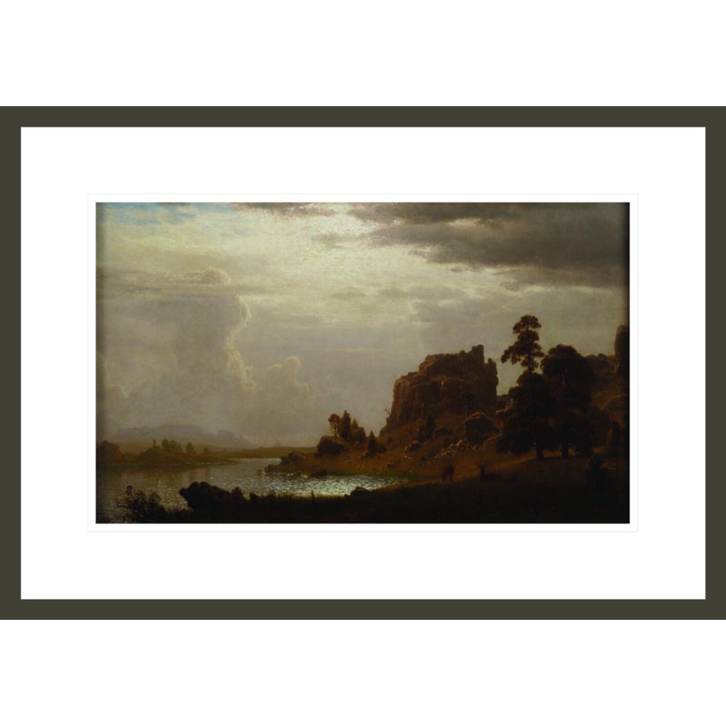 «On the Sweetwater» près de la porte du diable par Albert Bierstadt, impression giclée encadrée, H 15,4 po x l 21,75 po