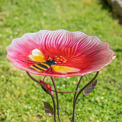 Amanjeet Glass Single Tier Birdbath
