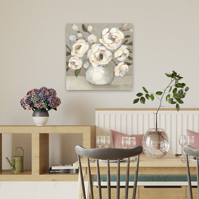 Art floral contemporain Billy Jean, H 18 po x l 18 po