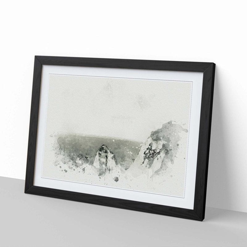 Coastline in Zante Greece in Abstract - Picture Frame Graphic Art Print, 48cm H x 65cm W x 2cm D, Black Framed