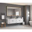 Miroir rectangulaire de salle de bain brouillard encadré noir-117090190