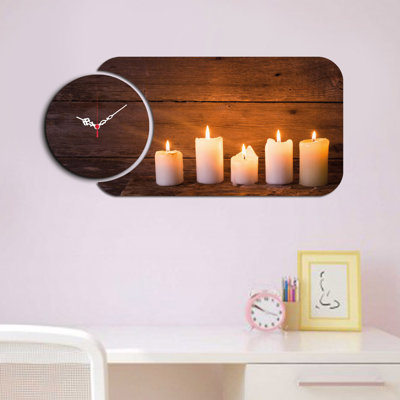 Ensemble de 2 horloges murales décoratives Chic, design moderne, 26,8 x 12,6 pouces | Fabrication 100% bois aggloméré, épaisseur: 0,1 pouce | Parfait pour le salon, le bureau ou la chambre à coucher, les garde-temps élégants et fonctionnels