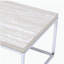 Table basse en chêne clair et chrome avec base ouverte