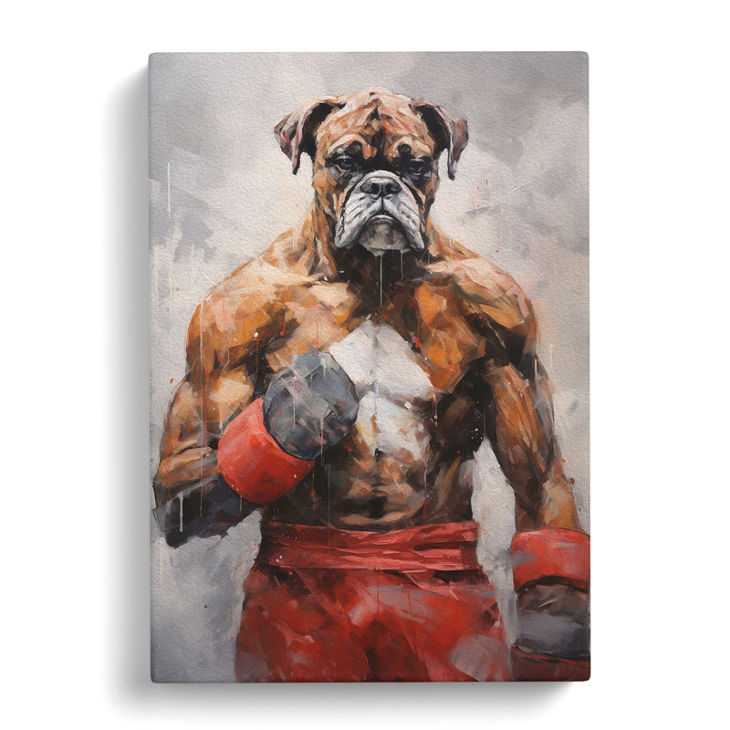 Boxer Dog Contemporary - No Frame Print, 60cm H x 40cm W x 3cm D