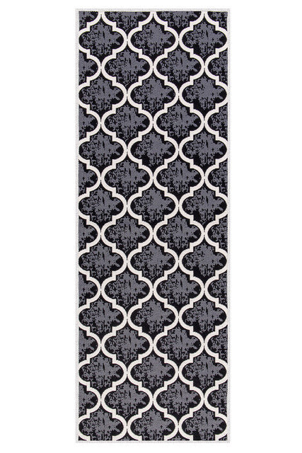 Tapis de cuisine antidérapant Soana, Treillis noir