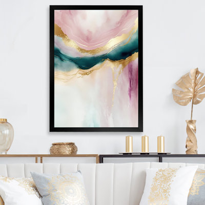 " Abstract Geode Pink And Green Marble IV "