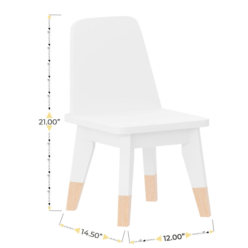 Ensemble de conversation en bois pour enfants 4 pièces avec table, 2 chaises et banc pour 2, Blanc