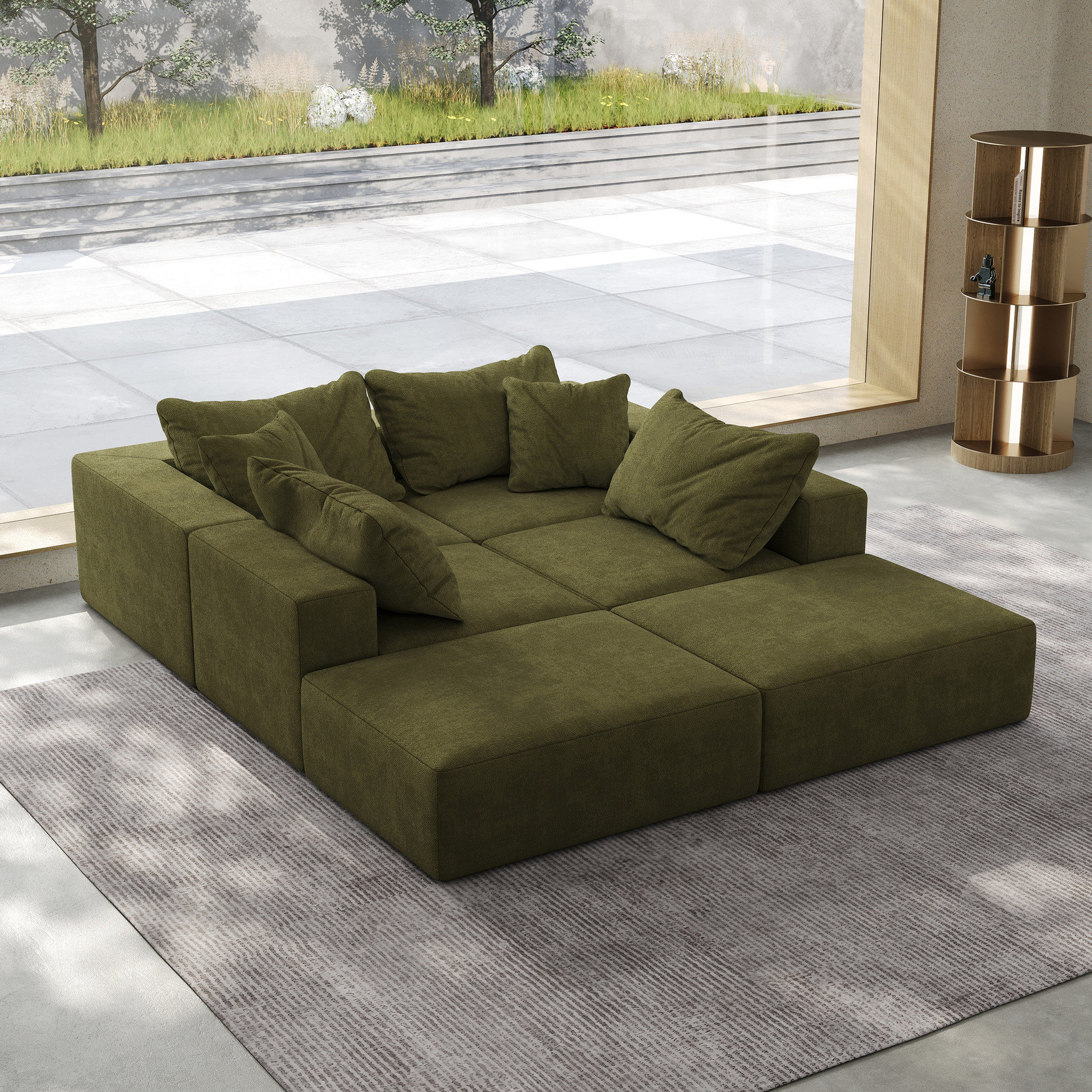 Hokku Designs Modern Chenille Upholstered , Oversized Sponge Cloud ...