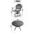 5-Piece All-Weather Cast Aluminum Dining Set, Include 4 Swivel Chairs And Round Table With Black Frame-703480979-703480976