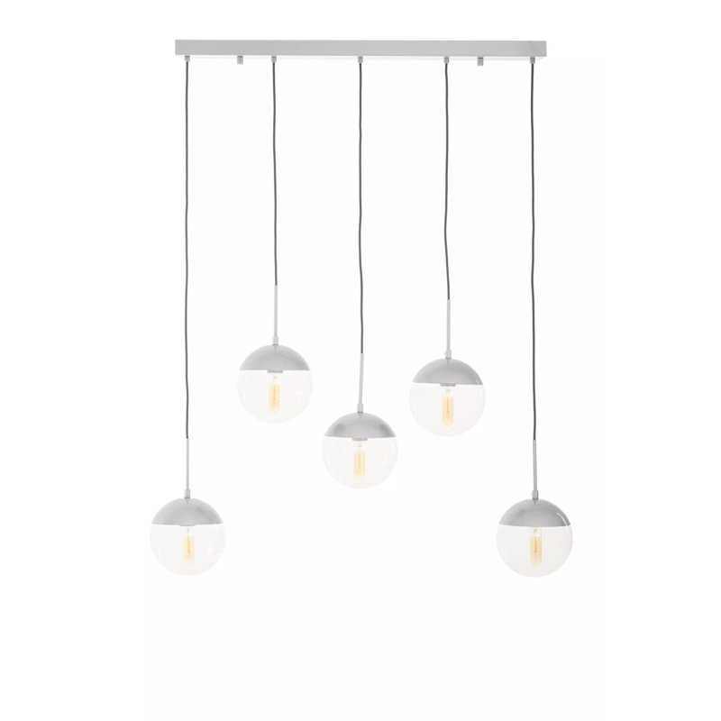Royce 5 - Light Kitchen Island Pendant, Silver