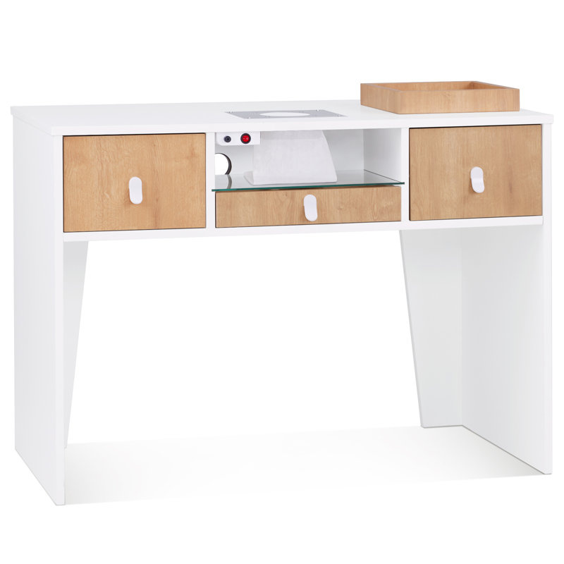 Table de manucure avec collecteur de poussière et prise de courant intégrée pour Nail Tech