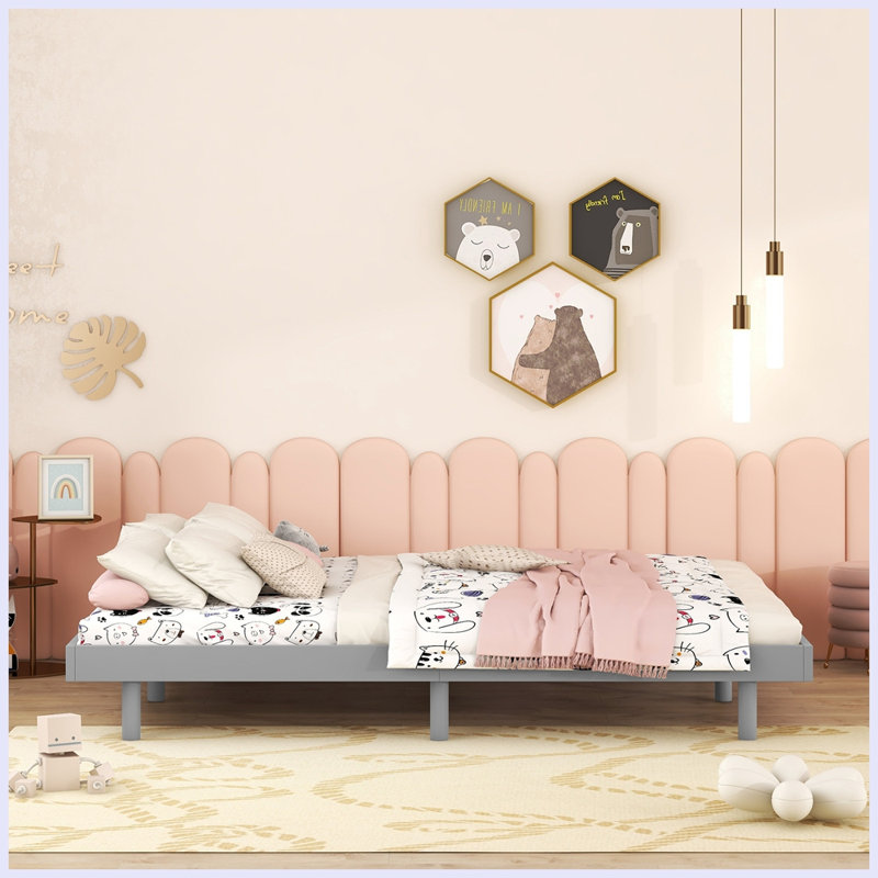 Lit plateforme Hanneli, Lit simple, Gris