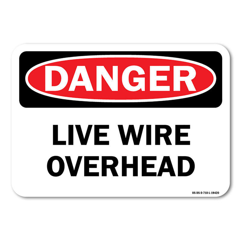 Enseigne en aluminium Live Wire 14 po x 10 po