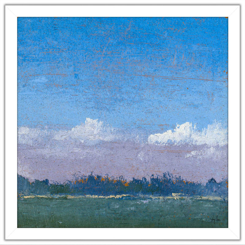 «Distant Views», reproduction de peinture à l'huile sur acrylique encadrée, H 31,5 po x l 31,5 po x P 1 po