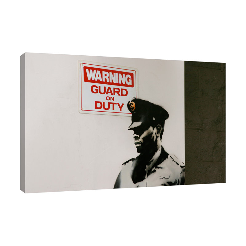 Guard On Duty by Banksy - Wrapped Canvas Print, 30 cm H x 46 cm W x 3 cm D
