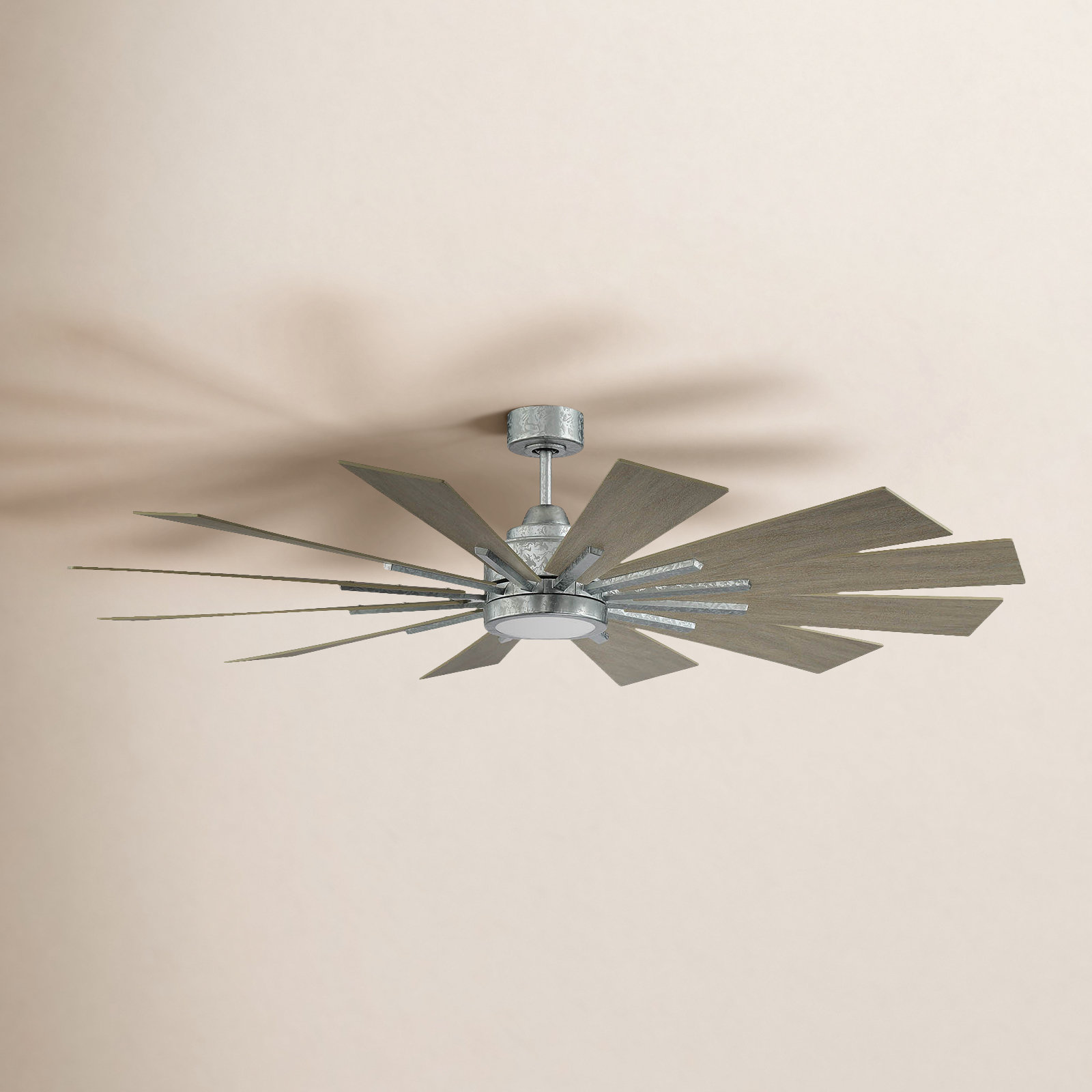 Archibald 60'' 12 Blade Ceiling Fan with LED Light Kit, Weathered Oak