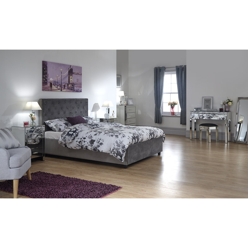 Spacey Upholstered Ottoman Storage Bed, Double (4'6)
