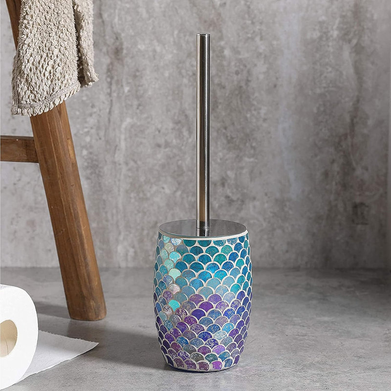 Blue Toilet Bowl Brush And Holder Set,Durability And Long-Lasting,Blue