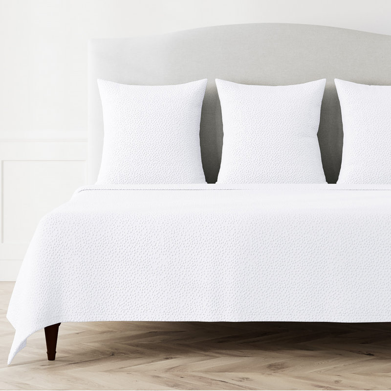 Bubble Matelasse Coverlet, King Coverlet + 3 Euro Shams, White