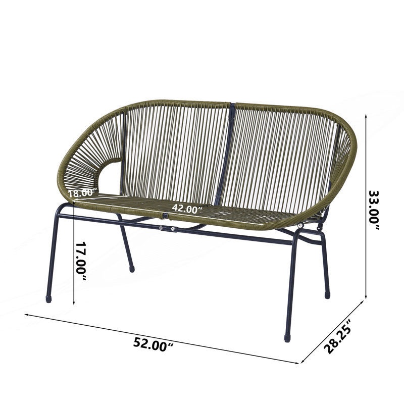 Causeuse de patio avec hamac moderne, Green