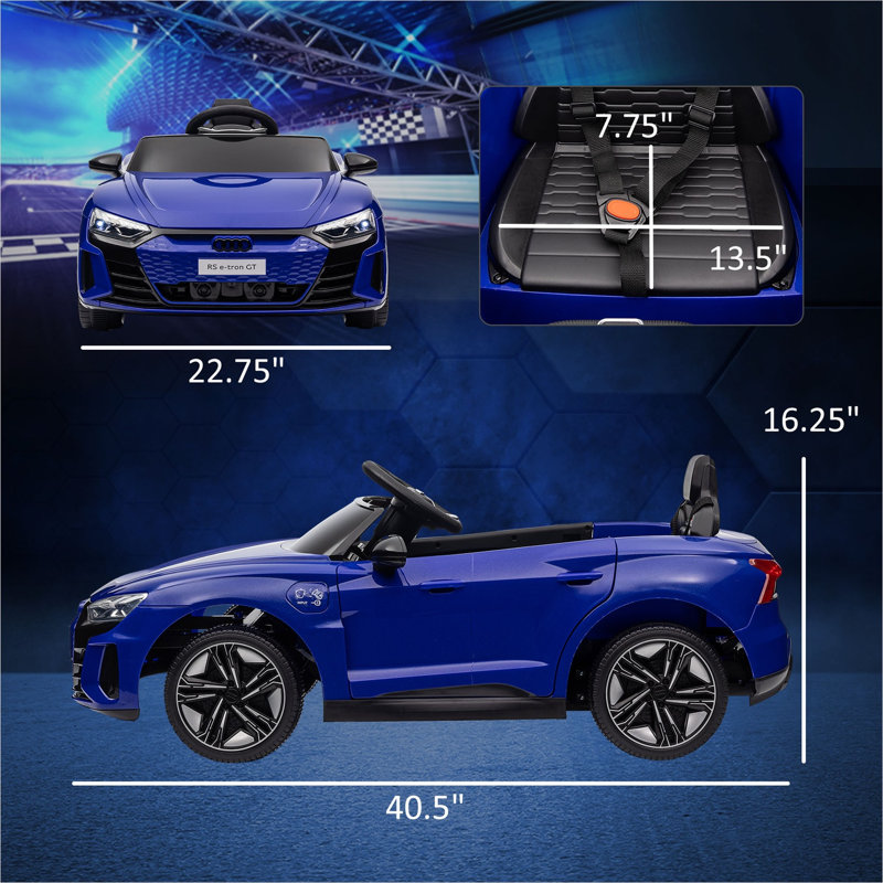 Ride-On Cars avec 40,5 po x 22,8 po x 16,2 po, PP et acier bleu, tout-petits et bleu classique
