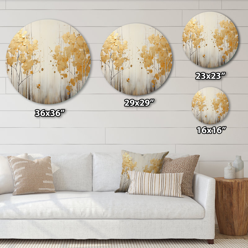 Art mural rond Deshong - paysages, H 36 po x l 36 po